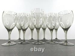 Tiffin Franciscan Dusk Smoke (5) Water Goblets (4) Wine Glasses Set Vintage Lot