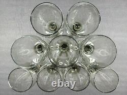 Tiffin Franciscan Dusk Smoke (5) Water Goblets (4) Wine Glasses Set Vintage Lot