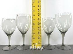 Tiffin Franciscan Dusk Smoke (5) Water Goblets (4) Wine Glasses Set Vintage Lot