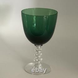 Tiffin Franciscan Killarney Emerald Green 17394 Hand Blown Wine Goblet Glasses 6