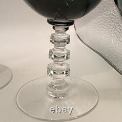 Tiffin Franciscan Killarney Emerald Green 17394 Hand Blown Wine Goblet Glasses 6