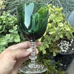 Tiffin Franciscan Killarney Emerald Green 17394 Hand Blown Wine Goblet Glasses 6