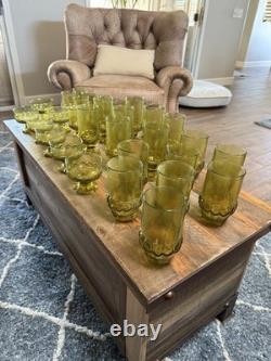 Tiffin Franciscan Madeira Olive Green Vintage Water Wine Goblets, Set of 24