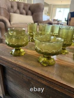 Tiffin Franciscan Madeira Olive Green Vintage Water Wine Goblets, Set of 24