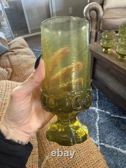 Tiffin Franciscan Madeira Olive Green Vintage Water Wine Goblets, Set of 24