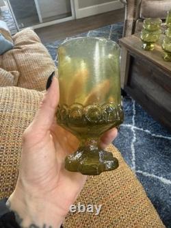 Tiffin Franciscan Madeira Olive Green Vintage Water Wine Goblets, Set of 24