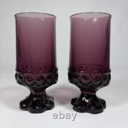 Tiffin Franciscan Maderia Amethyst Footed Water Glass Goblets Set of 6 6 5/8 T