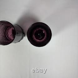 Tiffin Franciscan Maderia Amethyst Footed Water Glass Goblets Set of 6 6 5/8 T