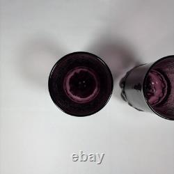 Tiffin Franciscan Maderia Amethyst Footed Water Glass Goblets Set of 6 6 5/8 T