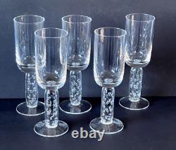 Timo Sarpaneva Iittala Nuutajarvi Vintage Arkipelago 5 Wine Glasses 8.5 Finland