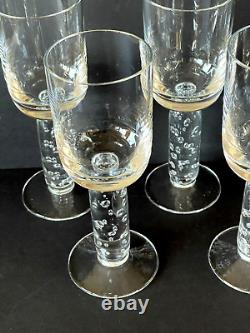 Timo Sarpaneva Iittala Nuutajarvi Vintage Arkipelago 7 Wine Glasses 7.75 Finland