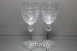 Two (2) Vintage Waterford Crystal Castletown Claret Wine Glasses Goblets Mint