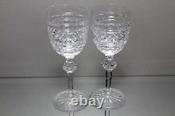 Two (2) Vintage Waterford Crystal Castletown Claret Wine Glasses Goblets Mint