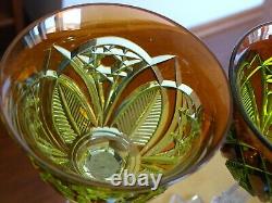 Two Amazing Vintage Roemer Wine Crystal Baccarat Or Vsl 2 Colors Orange Yelow