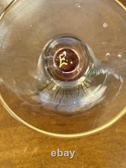 Two Antique Theresienthal Art Nouveau Art Glasses Cordial Wine Glass 6 Signed