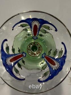 Two Antique Theresienthal Art Nouveau Art Glasses Cordial Wine Glass 6 Signed