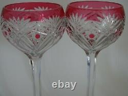 Two Vintage Roemer Wine Glasses Crystal St Louis Red Colors