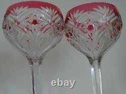 Two Vintage Roemer Wine Glasses Crystal St Louis Red Colors