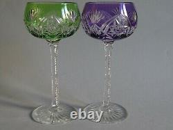 Two Vintage Roemer Wine Glasses Crystal Style Quality Val Saint Lambert Design