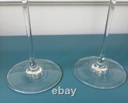 U98 Vintage Antique Classic Crystal Cut Saint Louis Signed Wine Glass Set Of 2