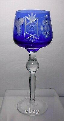 UNK2684 VINTAGE GRAPE Cobalt Blue pattern Set of 6 Hock Wine Goblets 8-3/8