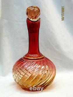 Ultra Rare Baccarat Swirl Rose Tiente Rubina Amberina Pitcher Wine Decanter 10T