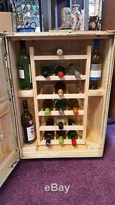 Unique, Upcycled Vintage Wine Bottle/Glass Cabinet