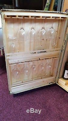 Unique, Upcycled Vintage Wine Bottle/Glass Cabinet