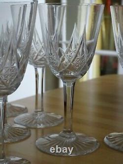 VINTAGE 12 BURGUNDY WINE GLASSES CRYSTAL BACCARAT PATTERN EPRON height 5,90