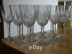 VINTAGE 12 BURGUNDY WINE GLASSES CRYSTAL BACCARAT PATTERN EPRON height 5,90