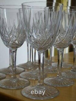 VINTAGE 12 BURGUNDY WINE GLASSES CRYSTAL BACCARAT PATTERN EPRON height 5,90