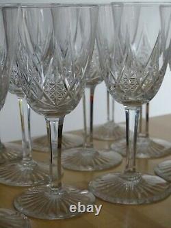 VINTAGE 12 BURGUNDY WINE GLASSES CRYSTAL BACCARAT PATTERN EPRON height 5,90