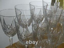 VINTAGE 12 BURGUNDY WINE GLASSES CRYSTAL BACCARAT PATTERN EPRON height 5,90