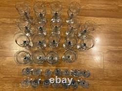 VINTAGE 28 American Stemware Crystal Light Blue 14 8 & 14 5.25 Wine Glasses