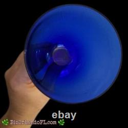 VINTAGE 5 Cobalt Blue Clear Stems with Ball Wine Glasses Water Goblets RARE