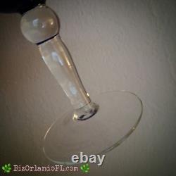 VINTAGE 5 Cobalt Blue Clear Stems with Ball Wine Glasses Water Goblets RARE