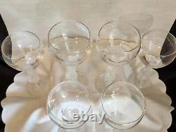 VINTAGE BAYEL BACCANTE FROSTED FIGURINE STEM WINE GLASSES (6 tot) 6 3/4h