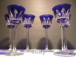 VINTAGE Baccarat Crystal BAC-76 Set of 6 Rhine Wines Cobalt Blue 7 7/8 FRANCE