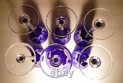VINTAGE Baccarat Crystal BAC-76 Set of 6 Rhine Wines Cobalt Blue 7 7/8 FRANCE