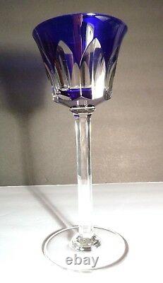 VINTAGE Baccarat Crystal BAC-76 Set of 6 Rhine Wines Cobalt Blue 7 7/8 FRANCE