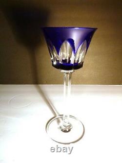 VINTAGE Baccarat Crystal BAC-76 Set of 6 Rhine Wines Cobalt Blue 7 7/8 FRANCE