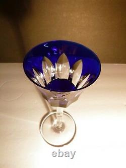 VINTAGE Baccarat Crystal BAC-76 Set of 6 Rhine Wines Cobalt Blue 7 7/8 FRANCE