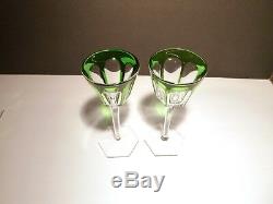 VINTAGE Baccarat Crystal HARCOURT (1841-) 2 Rhine Wines Emerald Green 7 3/8