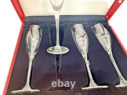 VINTAGE CARTIER CRYSTAL CHAMPAGNE & WINE GLASSES Set of 4 Original Box NEW