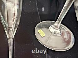 VINTAGE CARTIER CRYSTAL CHAMPAGNE & WINE GLASSES Set of 4 Original Box NEW