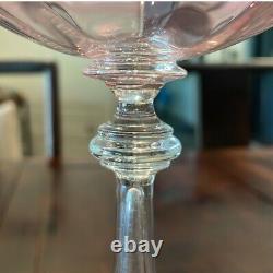 VINTAGE CHAMPAGNE & WINE GLASS Elegant, delicate dark rose & clear 8.75 tall