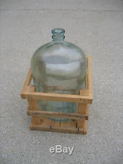 VINTAGE Crisa 5 Gallon Mexico Carboy Beer Wine Blue Tint Glass Water Bottle Jug