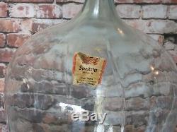 VINTAGE GERMAN GLASS DEMIJOHN WITH SPIGOT FOR WINE MAKING LARGE 24 TALL x 16