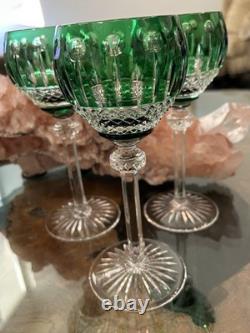VINTAGE KING LOUIS CUT-TO-CLEAR CRYSTAL HOCK WINE GOBLETS 12 ct RICH JEWEL TONES