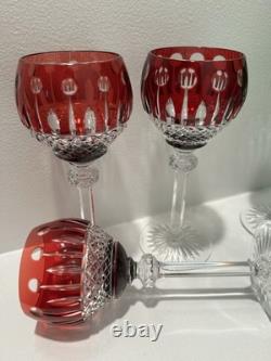 VINTAGE KING LOUIS CUT-TO-CLEAR CRYSTAL HOCK WINE GOBLETS 12 ct RICH JEWEL TONES